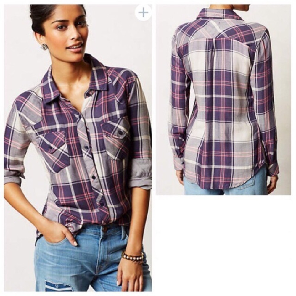 Anthropologie - Lena Case Plaid Flannel